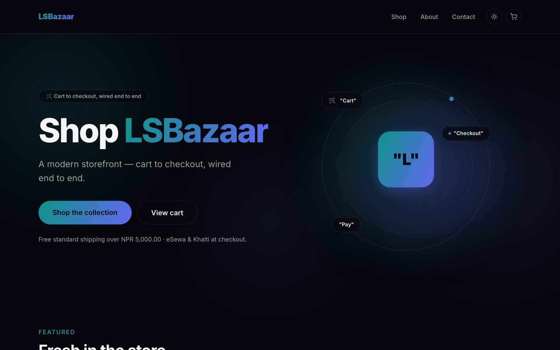 Preview of the Marketplace template