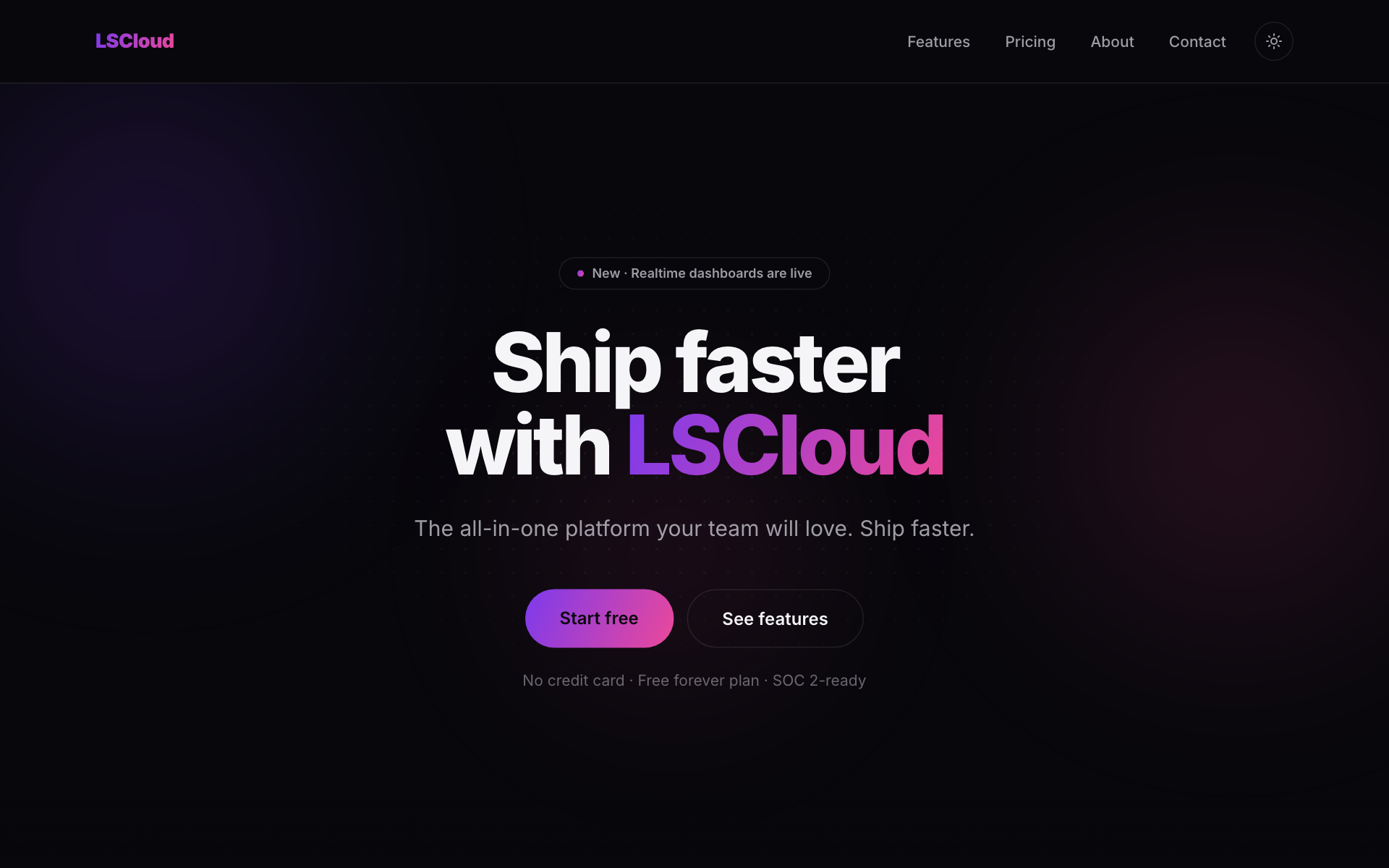 Live preview of the SaaS template